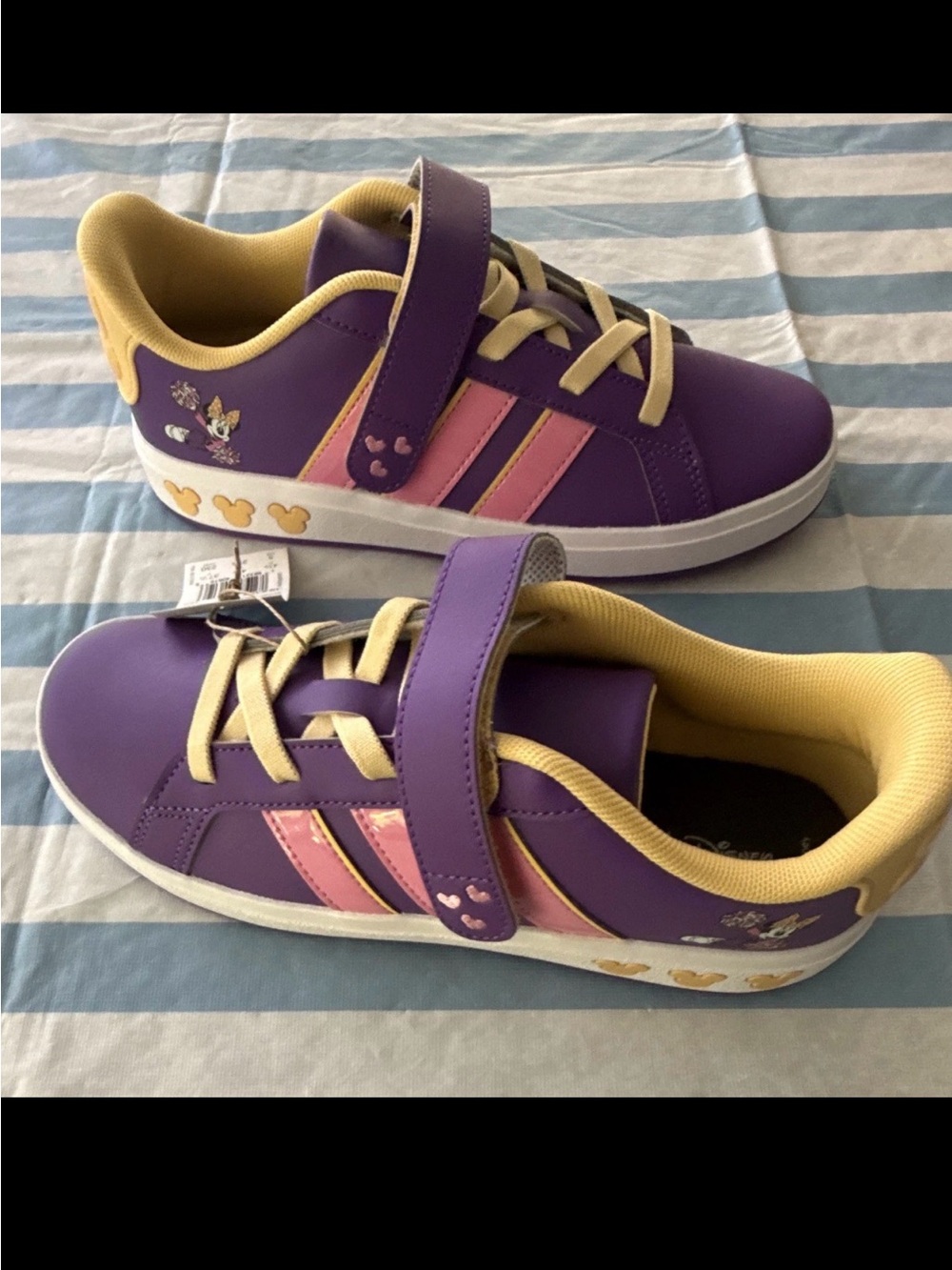 adidas Grand Court x Disney Minnie Mouse Purple Sneakers JS2347 Size 5Y / 6W